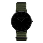 vegan nylon watch. nato watch black and blue