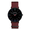 men's vegan nylon nato watch black and maroon