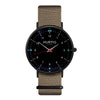 men's vegan nylon nato watch black and beige