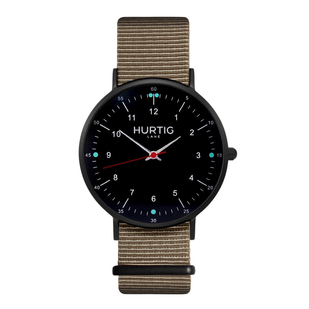 vegan nylon watch. Nato watch black & blue