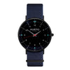 men's vegan nylon nato watch black and blue