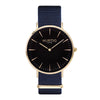 men's vegan nylon nato watch gold, black  and blue