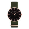 men's vegan nylon nato watch rose gold, black  and green