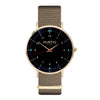 vegan nato watch. gold, black & beige