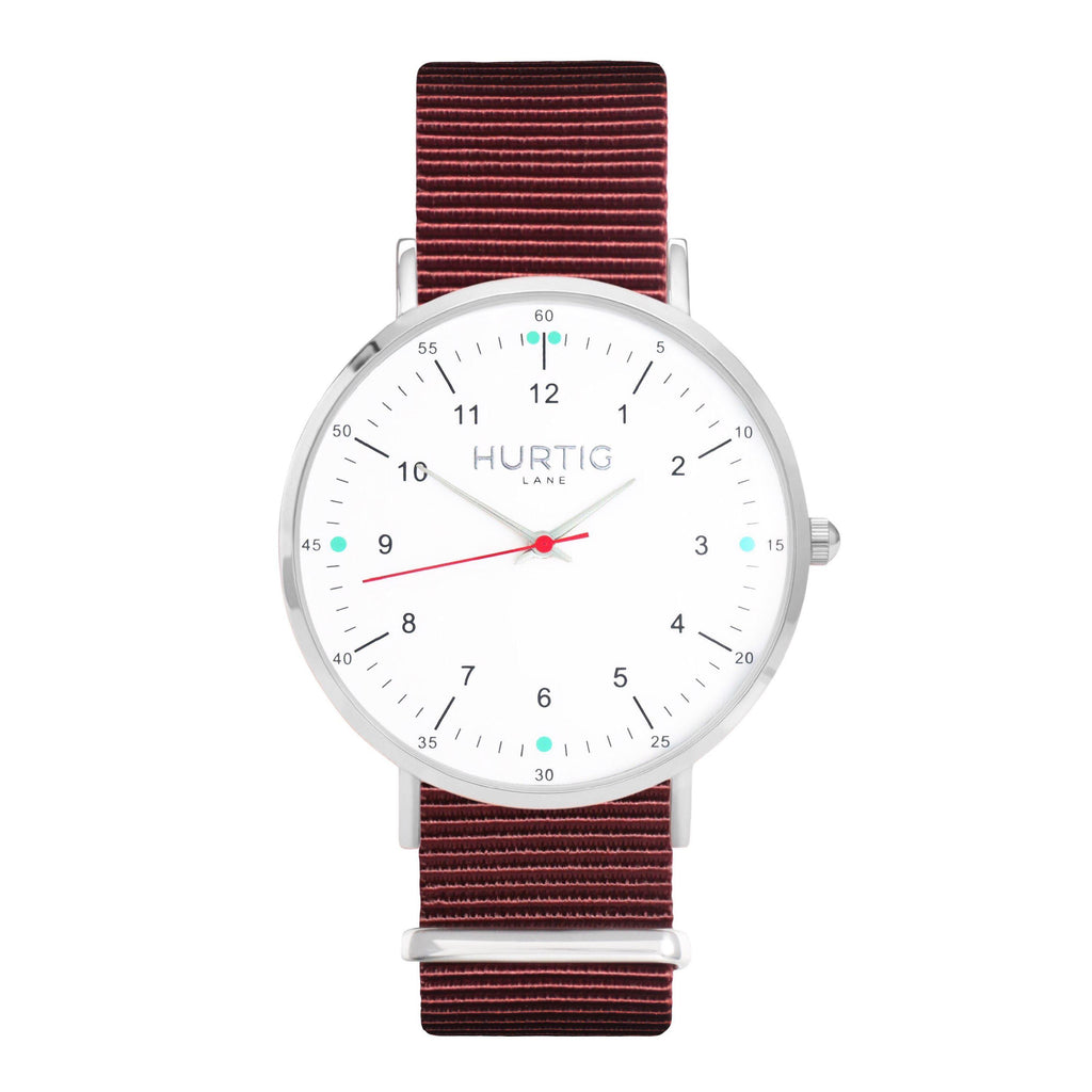 men's maroon nato watch