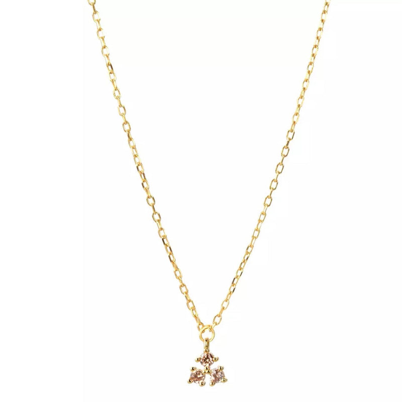 Vistosa Trio Gold Necklace- Champagne Necklaces Hurtig Lane 