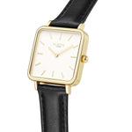 Neliö Square Vegan Leather Gold/White/Black Watch Hurtig Lane Vegan Watches