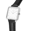 Neliö Square Vegan Leather Silver/White/Black Watch Hurtig Lane Vegan Watches