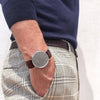 vegan men's watch grey and dark brown