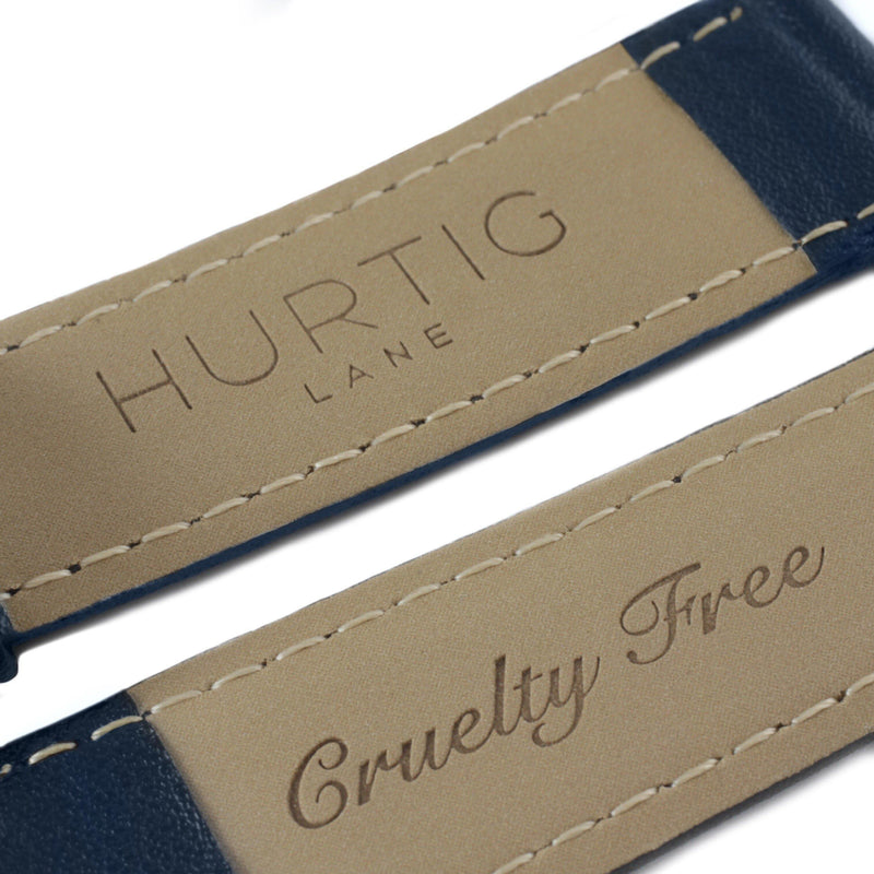 vegan leather blue watch band