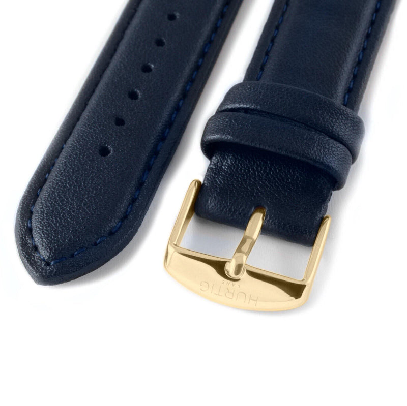 blue vegan leather strap