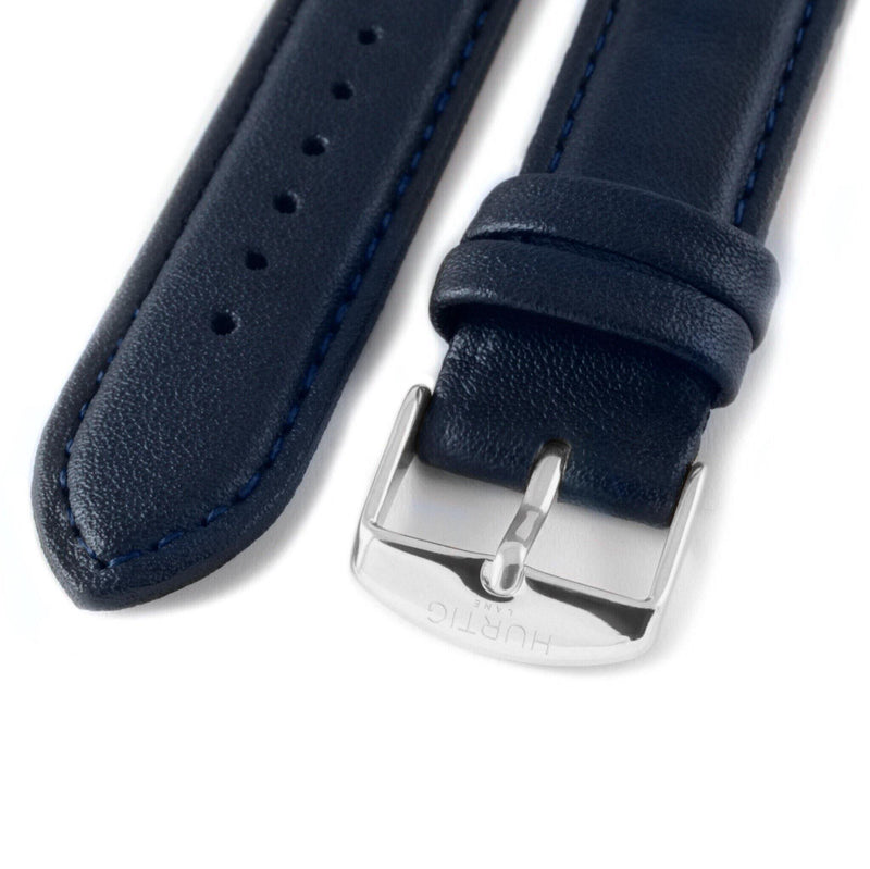 vegan leather dark blue watch strap