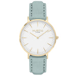 Hymnal Vegan Watch Suede Gold, White & Berry Watch Hurtig Lane Vegan Watches