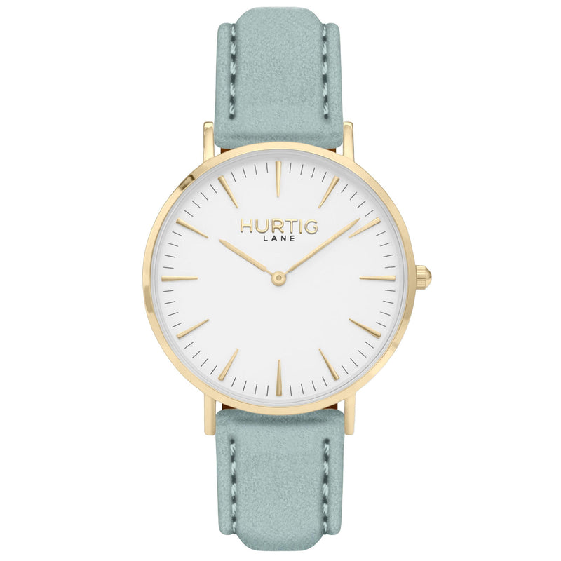 Hymnal Vegan Watch Suede Gold, White & Mustard Watch Hurtig Lane Vegan Watches