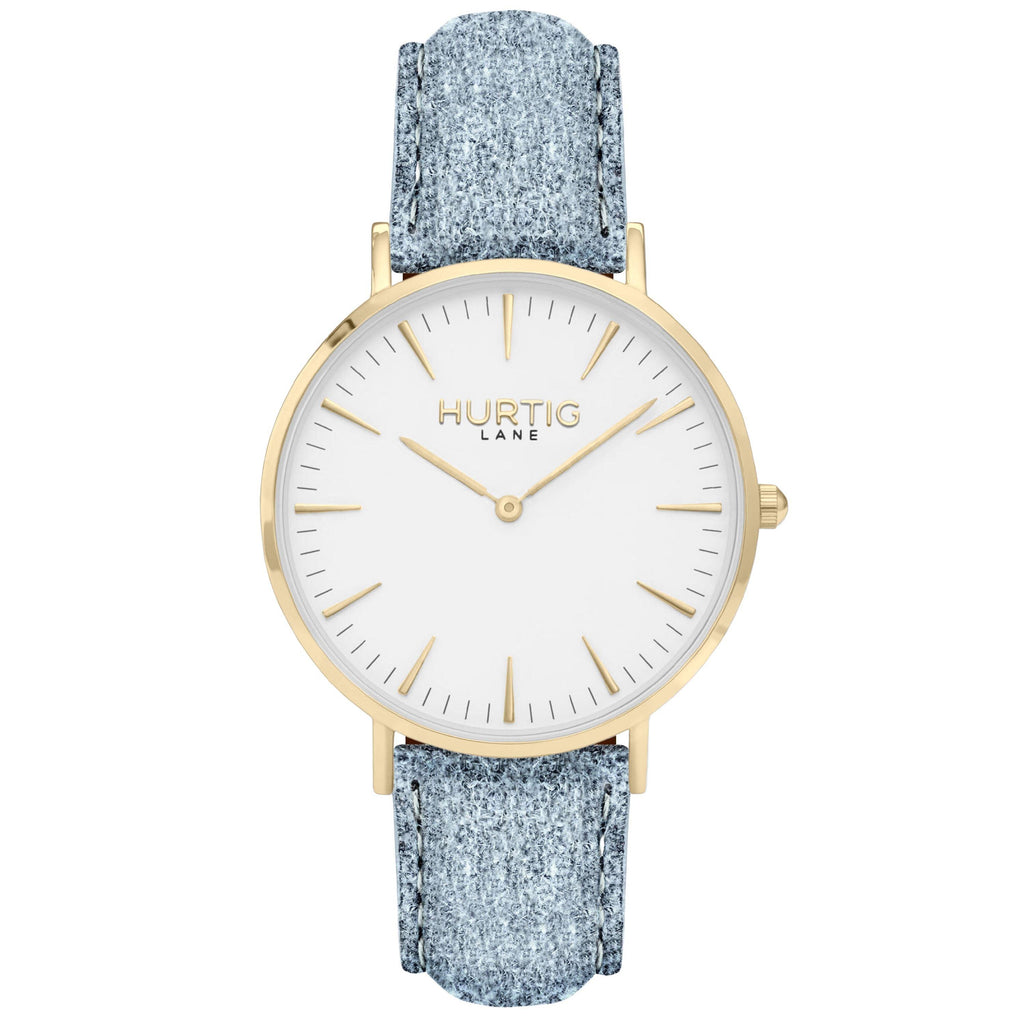 Hymnal Vegan Watch Suede Gold, White & Coral Watch Hurtig Lane Vegan Watches