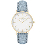 Hymnal Vegan Watch Suede Gold, White & Mustard Watch Hurtig Lane Vegan Watches