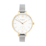 Amalfi Petite Vegan Leather Watch Gold, White & Coral Watch Hurtig Lane Vegan Watches