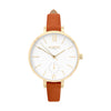 Amalfi Petite Vegan Leather Watch Gold, White & Grey Watch Hurtig Lane Vegan Watches