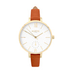 Amalfi Petite Vegan Leather Watch Gold, White & Marine Blue Watch Hurtig Lane Vegan Watches