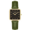 Neliö Square CACTUS Leather Watch Gold, Black & Black Watch Hurtig Lane Vegan Watches