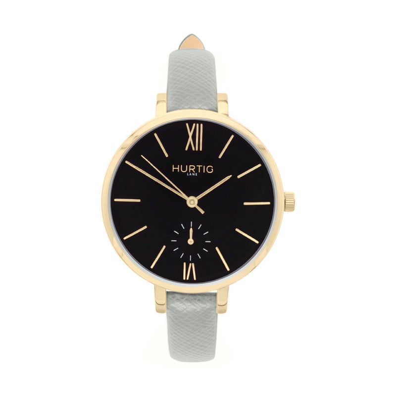 Amalfi Petite Vegan Leather Watch Gold, Black & Forest Green Watch Hurtig Lane Vegan Watches