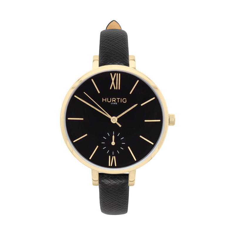 Amalfi Petite Stainless Steel Watch Gold, Black & Silver Watch Hurtig Lane Vegan Watches