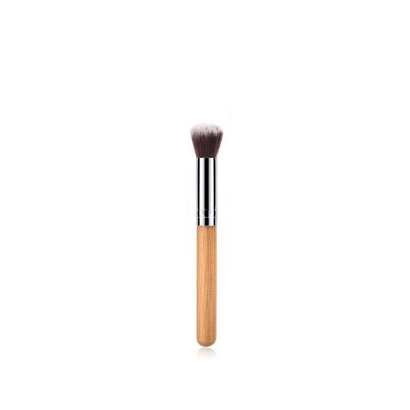 Vegan Rounded Foundation Makeup Brush- Bamboo and Silver Makeup Brushes Hurtig Lane