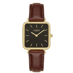 Neliö Square Vegan Leather Gold/Black/Green Watch Hurtig Lane Vegan Watches