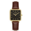 Neliö Square Vegan Leather Gold/Black/Black Watch Hurtig Lane Vegan Watches