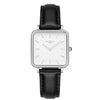 Neliö Square Stainless Steel Watch Silver, White & Silver Watch Hurtig Lane Vegan Watches