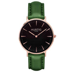 hurtig lane vegan watch rose gold and green- vegane uhr