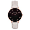 Mykonos Vegan Leather Watch Rose Gold/Black/Black Watch Hurtig Lane Vegan Watches