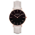 Vegan leather watch rose gold and grey- hurtig lane- vegane uhren