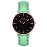 Mykonos Vegan Leather Watch Rose Gold/Black/Black Watch Hurtig Lane Vegan Watches