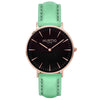 Mykonos Vegan Leather Watch Rose Gold, Black & Cloud Watch Hurtig Lane Vegan Watches