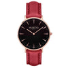 Mykonos Vegan Leather Watch Rose Gold, Black & Cloud Watch Hurtig Lane Vegan Watches