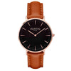 Mykonos Vegan Leather Watch Rose Gold/Black/Black Watch Hurtig Lane Vegan Watches