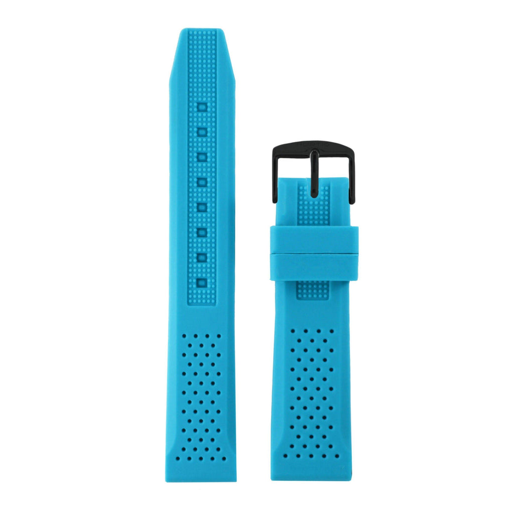 Attivo Blue and Black Vegan Rubber Strap - hurtig-lane-vegan-watches