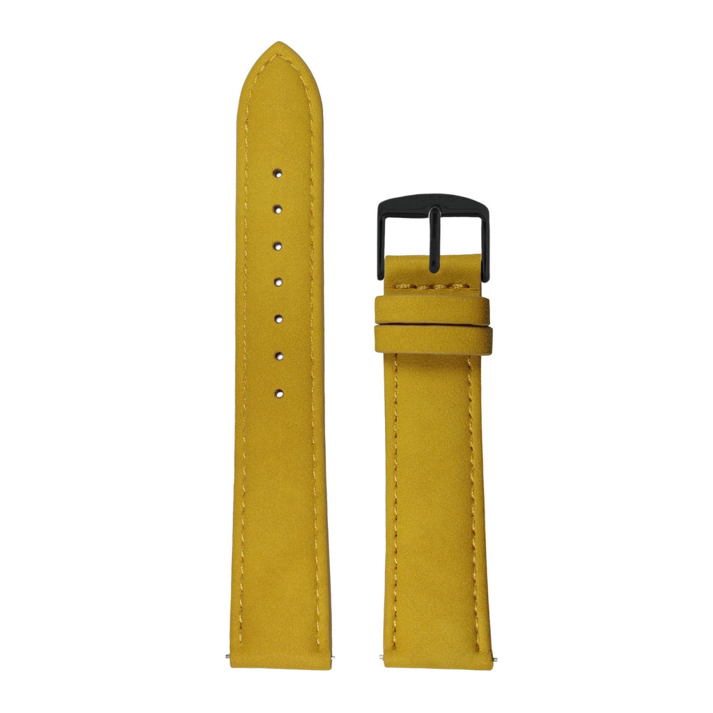 Mustard and Black Vegan Suede Strap - Hurtig Lane - sustainable- vegan-ethical- cruelty free