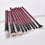 Full Vegan Makeup Brush Set- Sustainable Wood Purple and Black Makeup Brushes Hurtig Lane