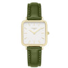 Neliö Square CACTUS Leather Watch Gold, White & Green Watch Hurtig Lane Vegan Watches