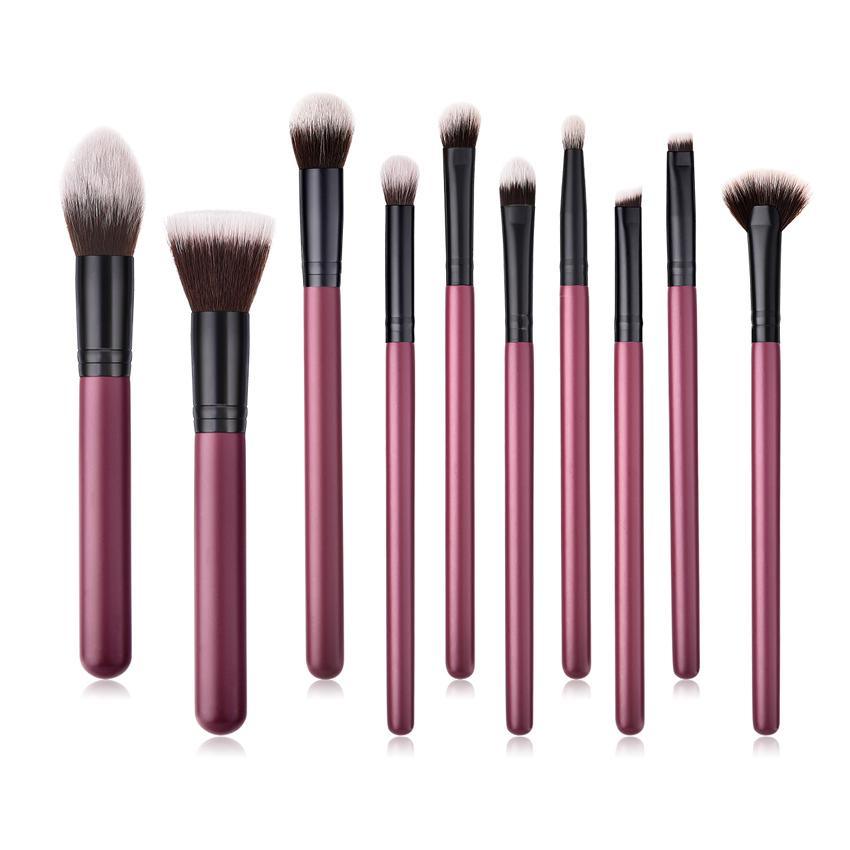 Full Vegan Makeup Brush Set- Sustainable Wood Purple and Black Makeup Brushes Hurtig Lane