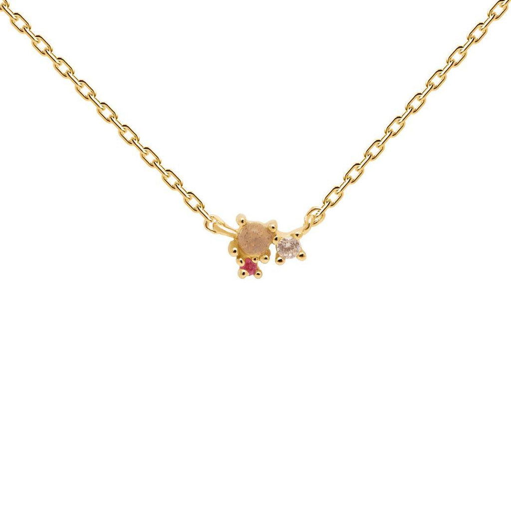 Rainbow Gold Necklace Rosa Trio Jewellery Hurtig Lane Vegan Watches