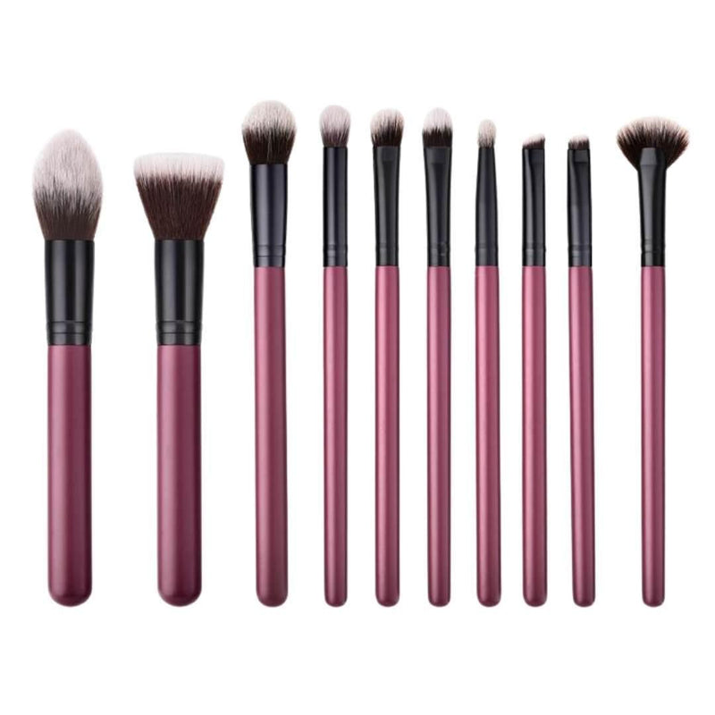 Full Vegan Makeup Brush Set- Sustainable Wood Purple and Black Makeup Brushes Hurtig Lane